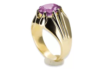 14k žlté zlato Ametyst  Vintage style vrc016y